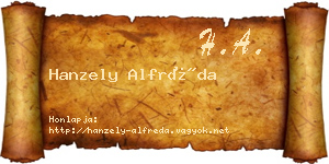 Hanzely Alfréda névjegykártya